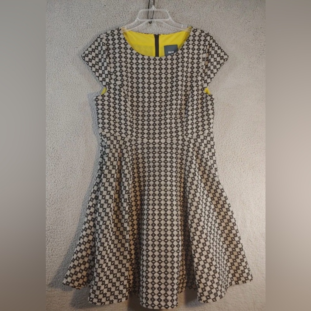 Maeve Anthropologie Black and White Patterned Dress Size 12
